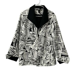 Scott Taylor Vintage Black & White Open Front Jacket(Size 1X)